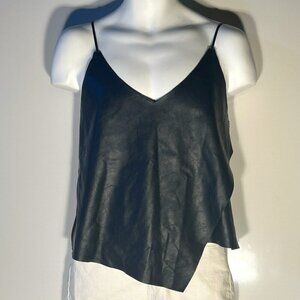 DO+BE SZ S Navy Faux Leather camisole Western Boho Hippie 70's Mod Y2K Layering